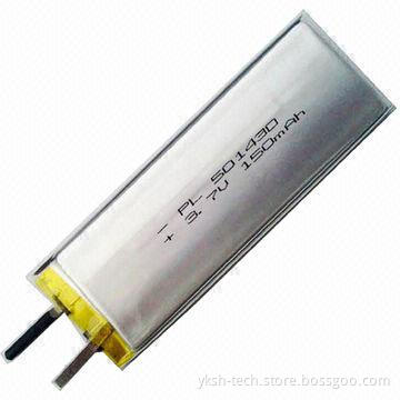 Soft Pack Lithium Polymer Battery for Bluetooth Speakers/GPS with 3.7V Voltage, 150mAh Capacity